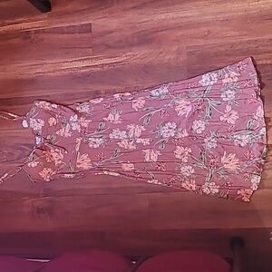 💖 NWT Summer Floral Midi Dress w/ Padded Bust & Tie Detail